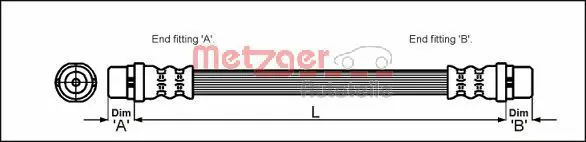 METZGER 4110350 Тормозной шланг