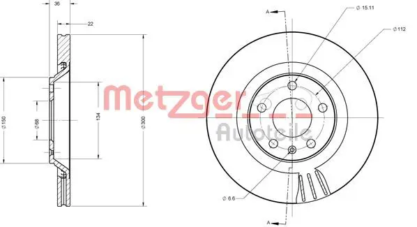 METZGER 6110697 Тормозной диск