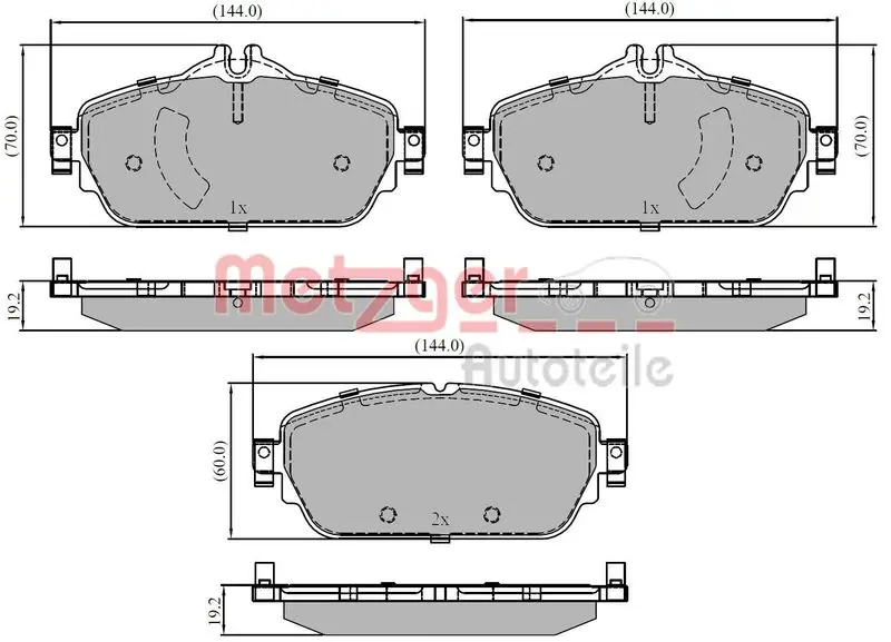 METZGER 1170853 Комплект тормозных колодок,