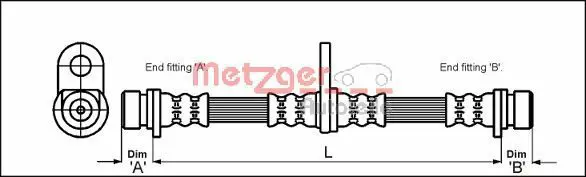 METZGER 4113290 Тормозной шланг