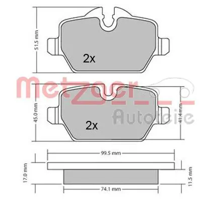 METZGER 1170052 Колодки с накладками в сборе