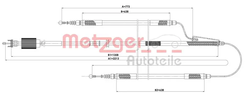 METZGER 115845 Трос, стояночная тормозная