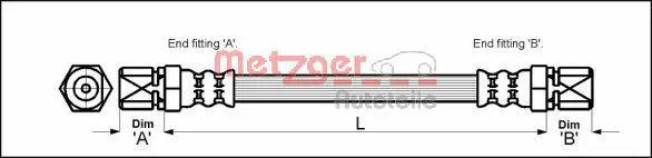 METZGER 4111353 Тормозной шланг