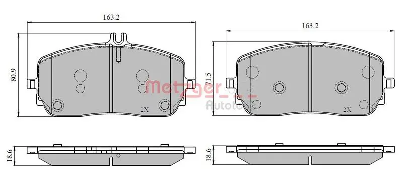METZGER 1170956 Комплект тормозных колодок,
