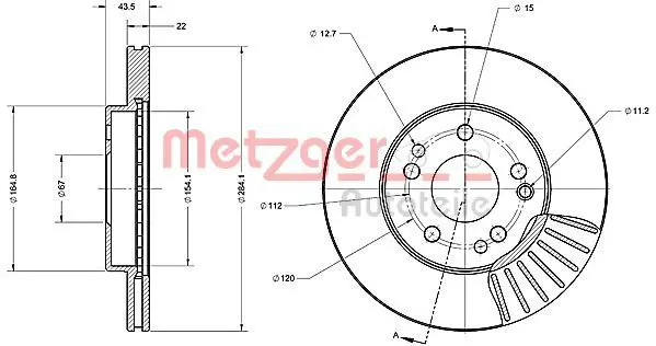 METZGER 6110223 Тормозной диск