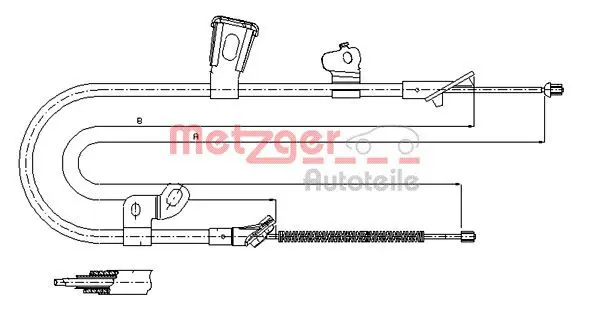 METZGER 171078 Трос, стояночная тормозная
