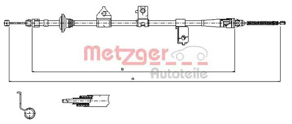 METZGER 176027 Трос, стояночная тормозная