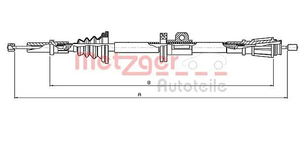 METZGER 108061 Трос, стояночная тормозная