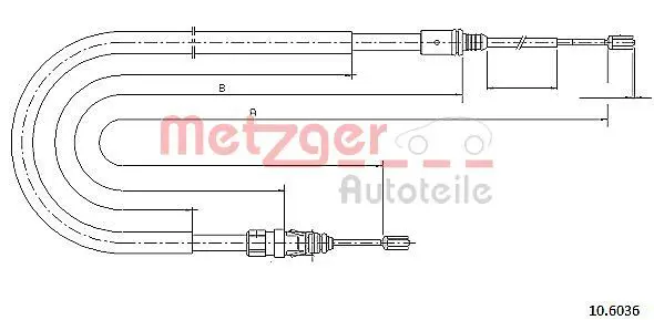 METZGER 106036 Трос, стояночная тормозная