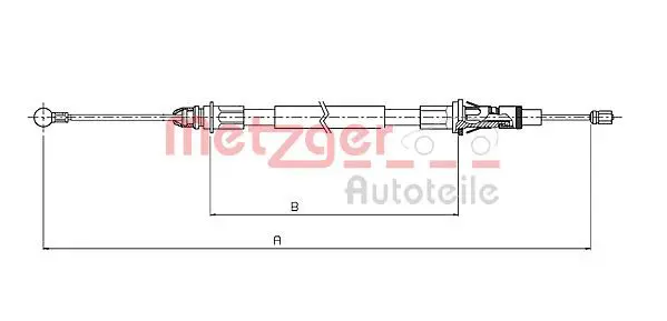 METZGER 106854 Трос, стояночная тормозная
