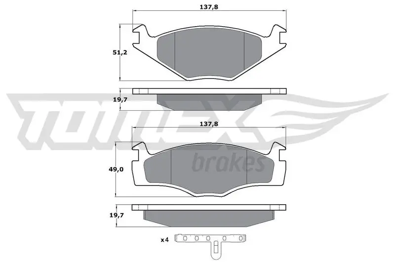 TOMEX Brakes TX1053 Brake Pad Set, disc brake