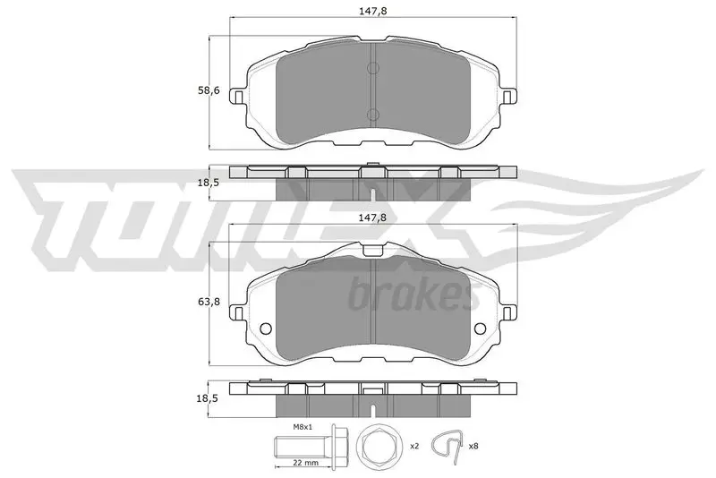 TOMEX Brakes TX1838 Комплект тормозных колодок,