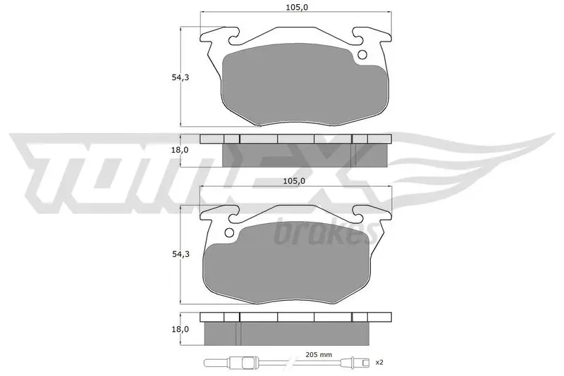 TOMEX Brakes TX1034 Комплект тормозных колодок,
