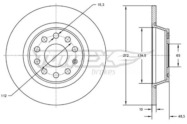 TOMEX Brakes TX7245 Тормозной диск