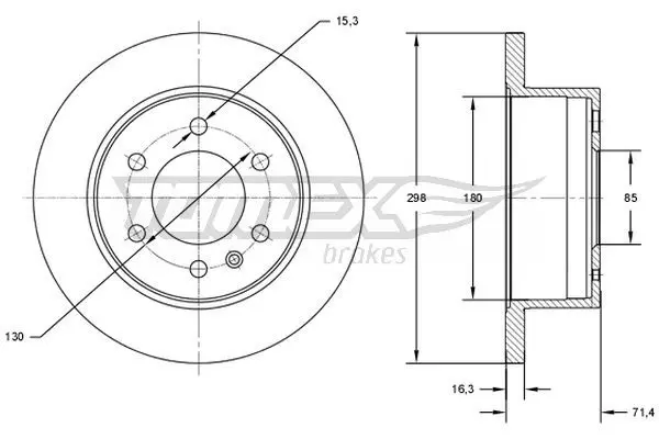 TOMEX Brakes TX7160 Тормозной диск