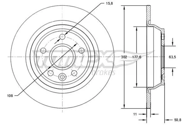 TOMEX Brakes TX7161 Тормозной диск