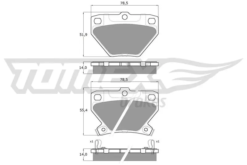 TOMEX Brakes TX1377 Комплект тормозных колодок,