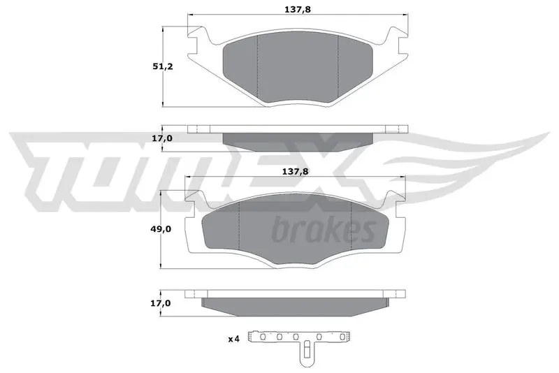 TOMEX brakes TX 10-141 Комплект тормозных колодок,