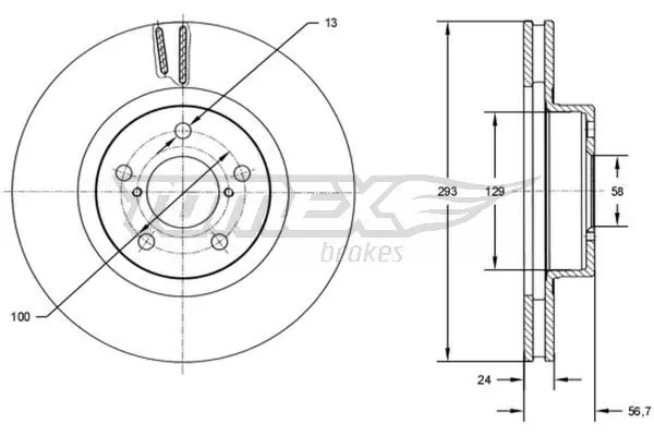 TOMEX Brakes TX7274 Тормозной диск