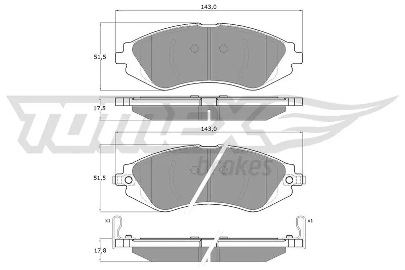TOMEX Brakes TX1676 Комплект тормозных колодок,