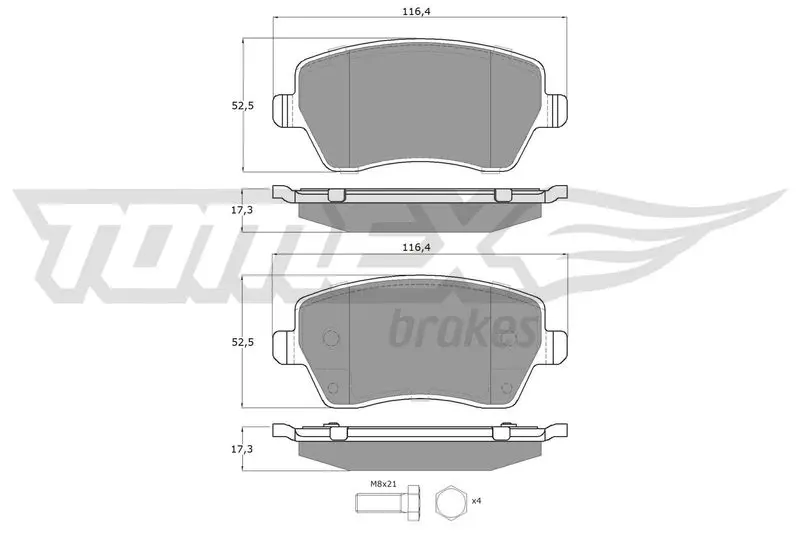 TX 14-16 Brake Pad Set, disc brake