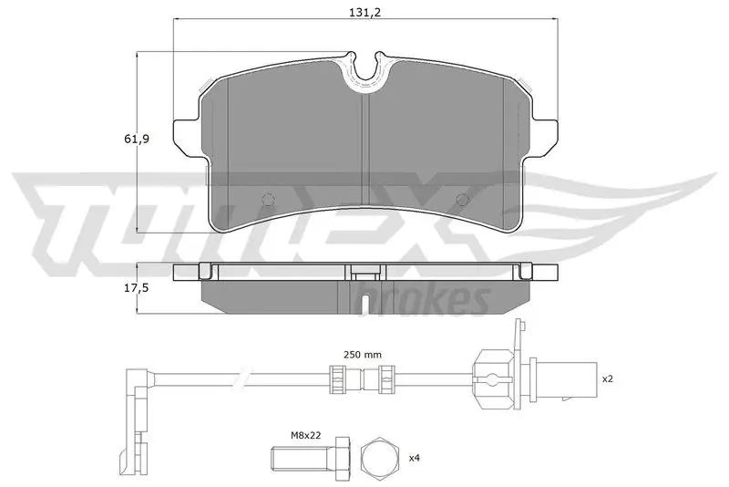 TOMEX Brakes TX1888 Комплект тормозных колодок,