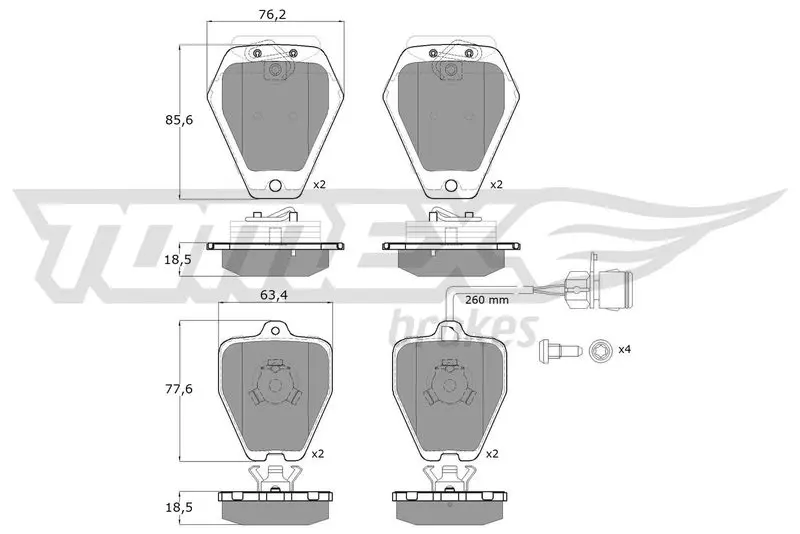 TOMEX Brakes TX1226 Комплект тормозных колодок,