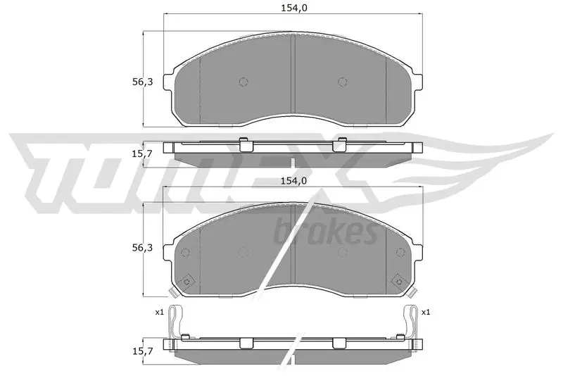 TOMEX Brakes TX1242 Brake Pad Set, disc brake