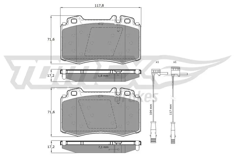 TOMEX Brakes TX12811 Комплект тормозных колодок,