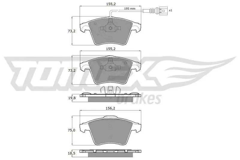 TOMEX Brakes TX1393 Комплект тормозных колодок,