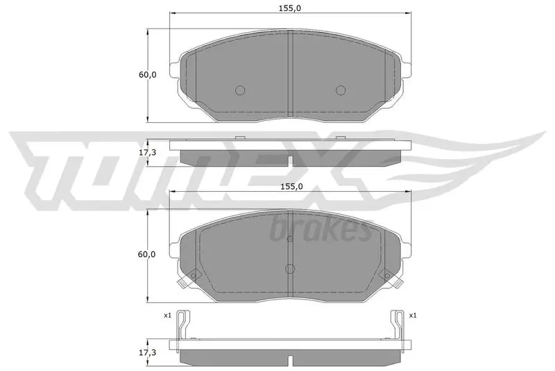 TOMEX Brakes TX1553 Комплект тормозных колодок,
