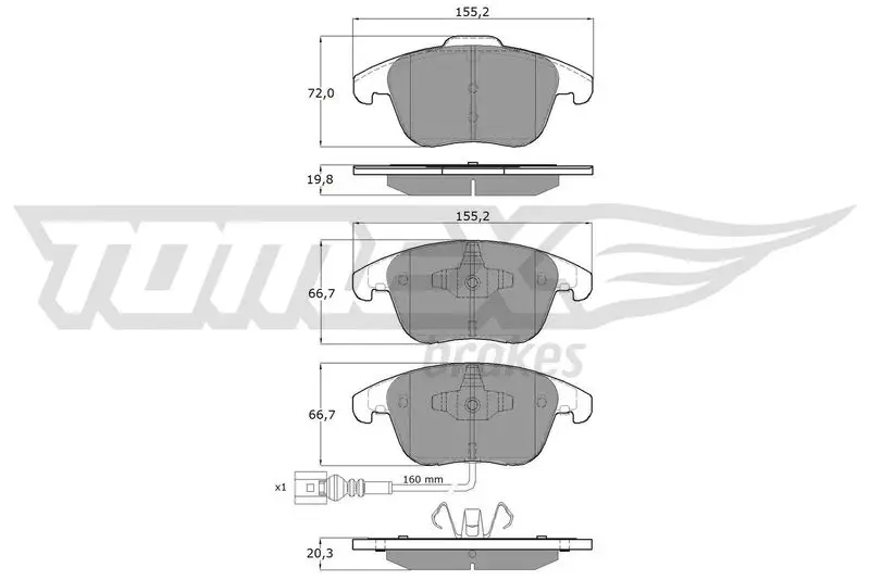 TOMEX Brakes TX1582 Brake Pad Set, disc brake