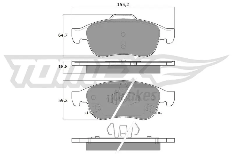 TX 18-18 Brake Pad Set, disc brake