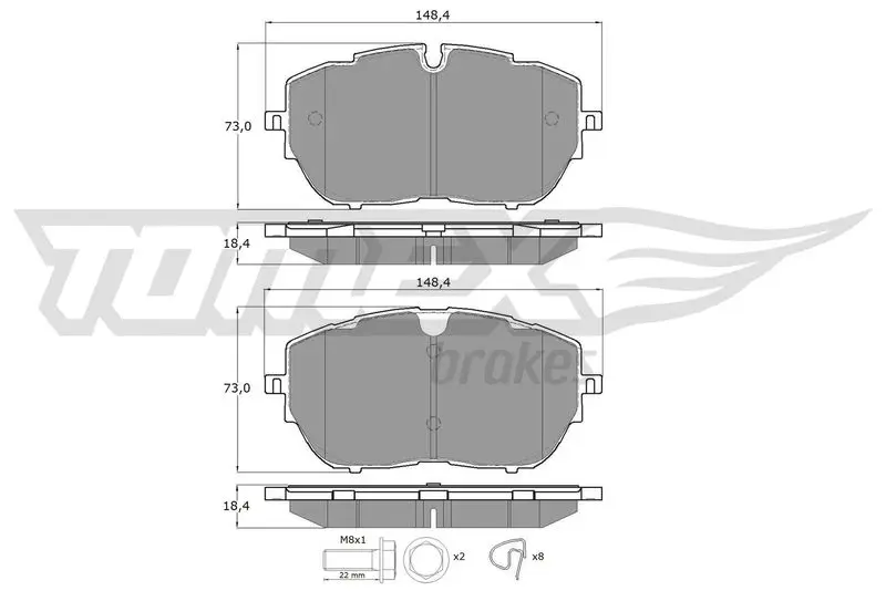 TOMEX Brakes TX1865 Brake Pad Set, disc brake