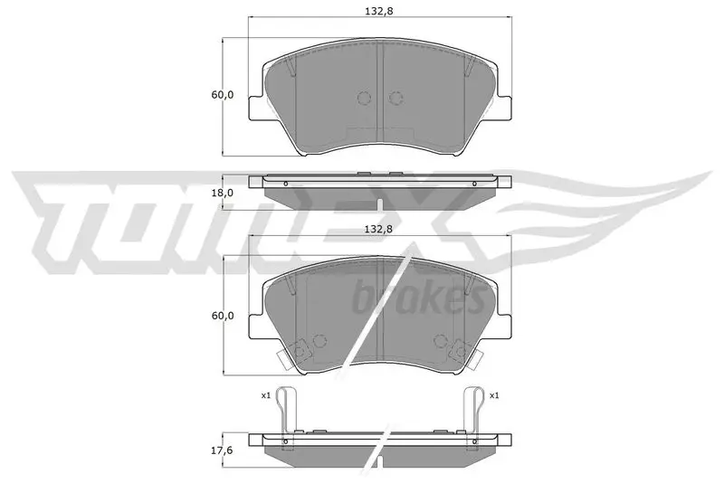 TOMEX Brakes TX1868 Комплект тормозных колодок,