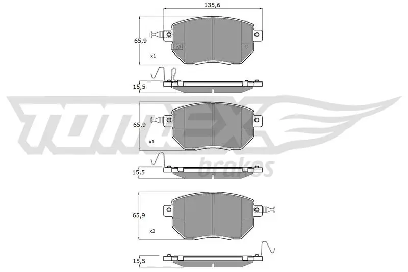 TOMEX Brakes TX1939 Комплект тормозных колодок,