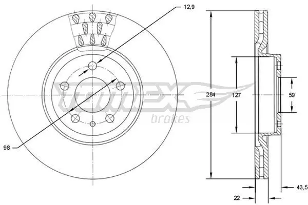 TOMEX Brakes TX7139 Тормозной диск