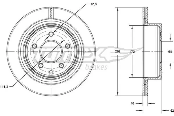 TOMEX Brakes TX7172 Тормозной диск
