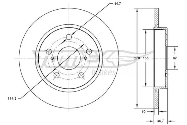 TOMEX Brakes TX7200 Тормозной диск