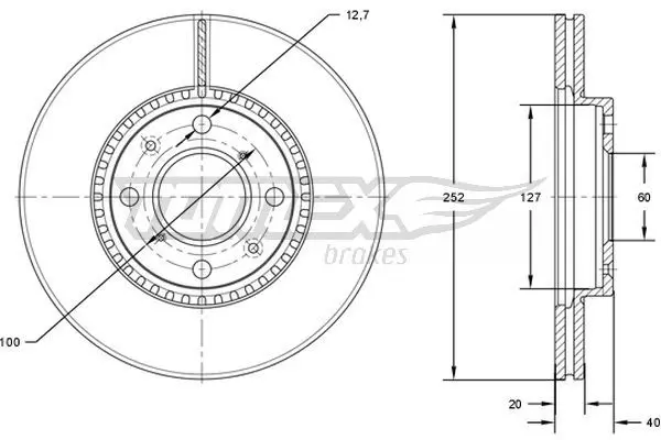 TOMEX Brakes TX7214 Тормозной диск