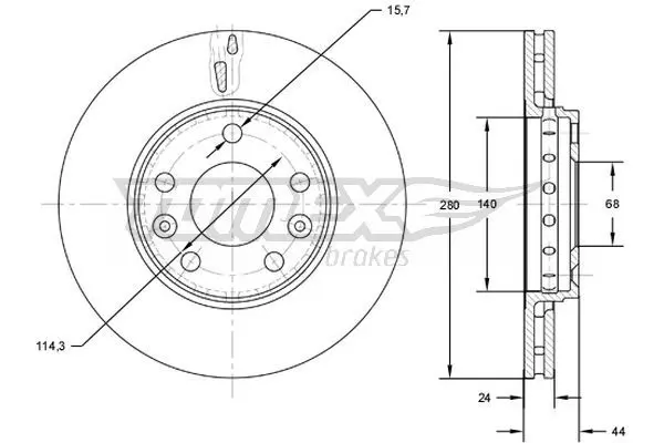 TOMEX Brakes TX7261 Тормозной диск