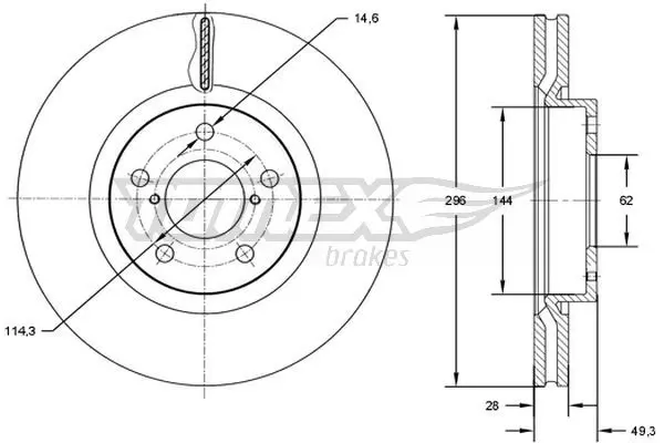 TOMEX Brakes TX7294 Тормозной диск