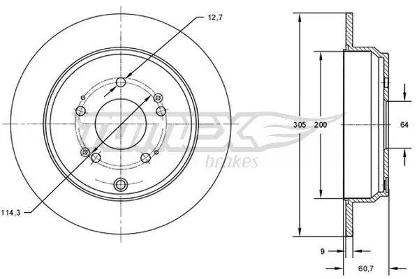 TOMEX Brakes TX7304 Тормозной диск