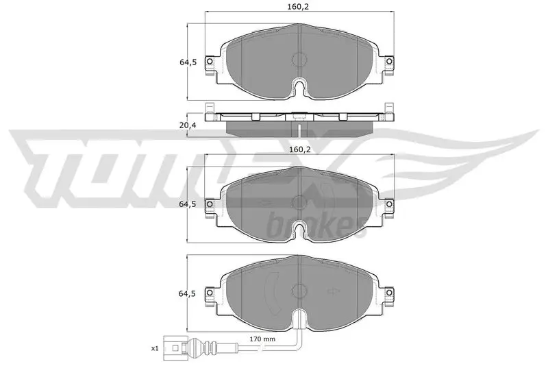 TOMEX Brakes TX1697 Комплект тормозных колодок,