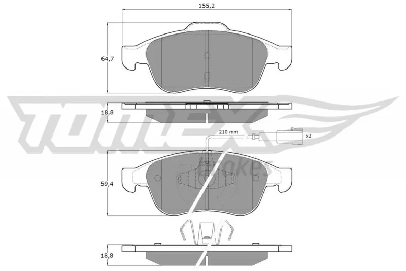 TOMEX Brakes TX1662 Комплект тормозных колодок,
