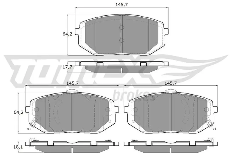TOMEX Brakes TX6017 Комплект тормозных колодок,