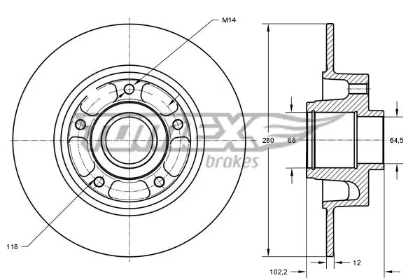 TOMEX Brakes TX71141 BREMSSCHEIBE
