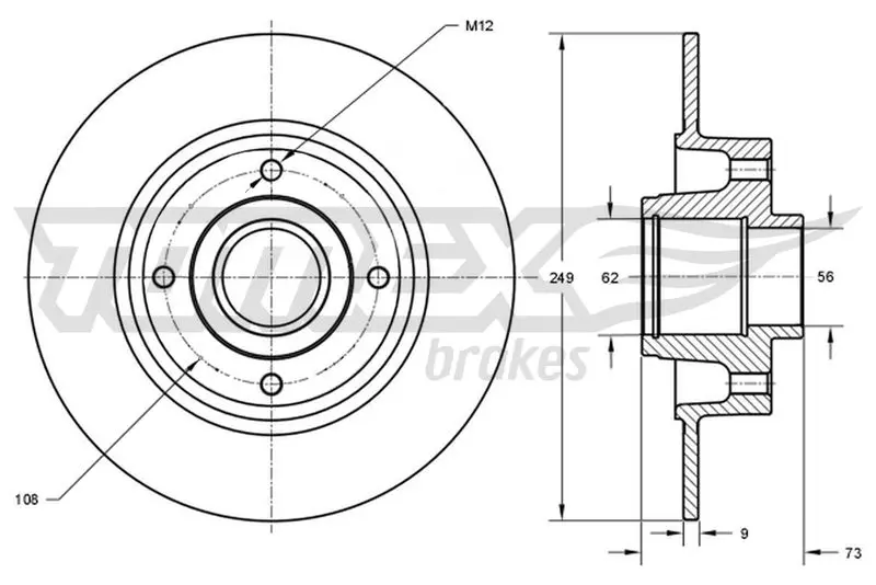 TOMEX Brakes TX73611 BREMSSCHEIBE