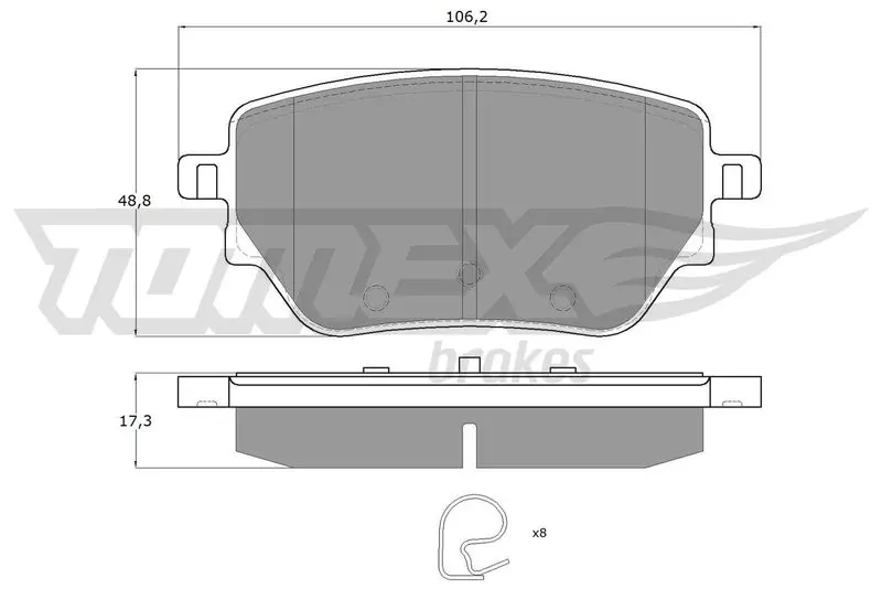 TOMEX Brakes TX1208 BREMSBELAGSATZ, SCHEIBENBREMSE