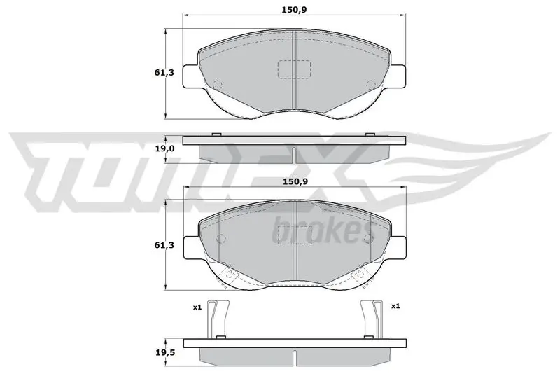 TOMEX Brakes TX1720 Комплект тормозных колодок,